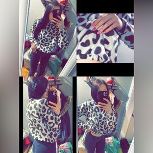 Cheetah print crewneck